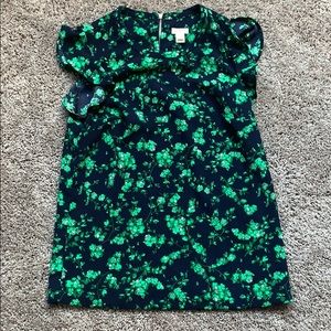 J. Crew Floral Blouse with Flutter Cap Sleeves